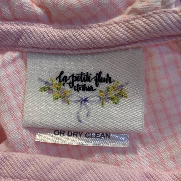 La Petite Fleur Pink Gingham Dress w Bloomer 12m - Picture 3 of 5